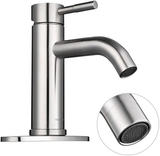 Alt view image 4 of 7 - Aquaterior Single Handle Deck Mount Vessel Faucet Bathroom Vanity Mixer Tap Brushed Nickel