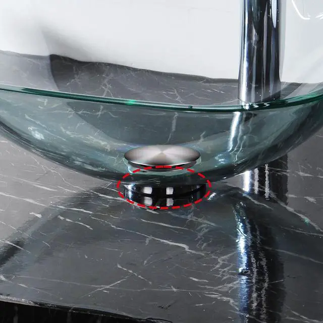 Alt view image 3 of 6 - Aquaterior Chrome Mounting Ring For Home Bathroom Glass Vessel Sink Drain Mount Support