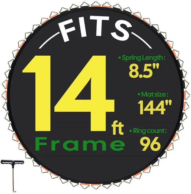 Main image of 12.1' Round Trampoline Mat Replacement w/ 96Ring 8.5" Spring Weatherproof Jumping