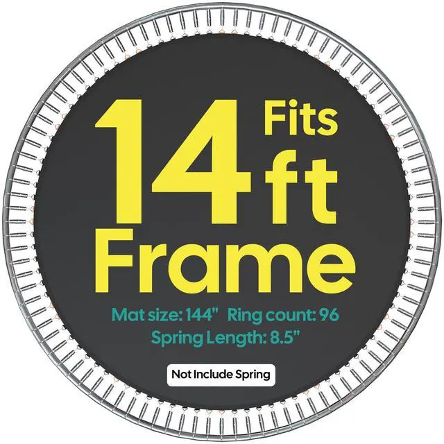 Alt view image 3 of 7 - 12.1' Round Trampoline Mat Replacement w/ 96Ring 8.5" Spring Weatherproof Jumping