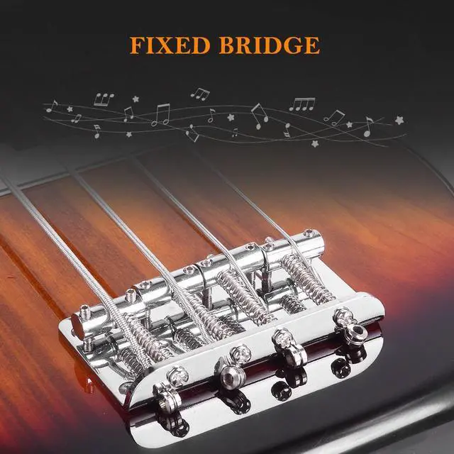 Alt view image 5 of 7 - Electric Bass Guitar Beginner Kit 4 String with AMP Cable Strap Carry Bag Black