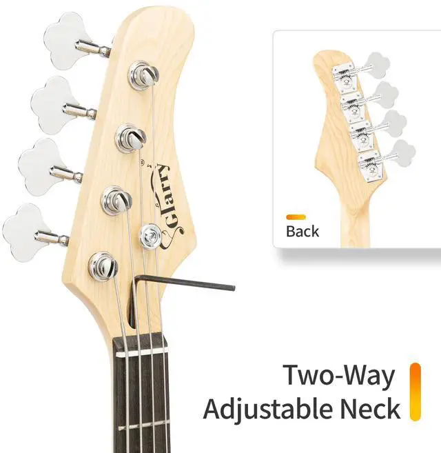 Alt view image 6 of 7 - Electric Bass Guitar Beginner Kit 4 String with AMP Cable Strap Carry Bag Black