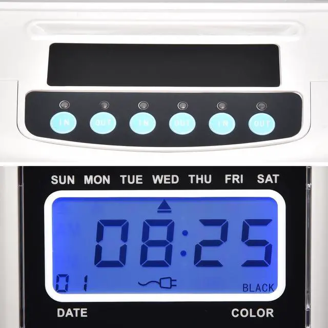 Alt view image 2 of 7 - Attendance Punch Time Clock Employee Payroll Recorder LCD Display w/ 100 Cards