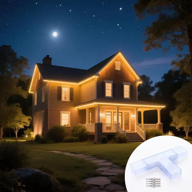 Alt view image 3 of 7 - DELight 2 Pin Connectors Accessories T Shape w/ Pin 7x14mm RGB Neon Rope Light