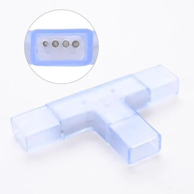Alt view image 6 of 7 - DELight 2 Pin Connectors Accessories T Shape w/ Pin 7x14mm RGB Neon Rope Light