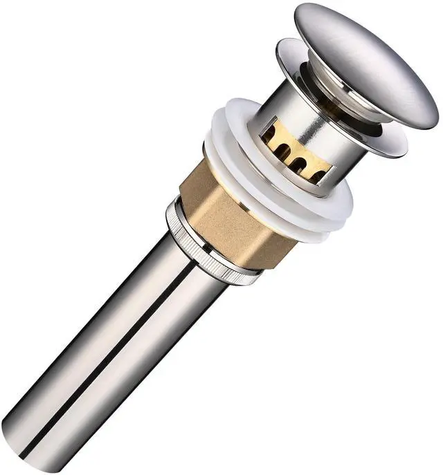 Main image of Aquaterior Bathroom Pop Up Drain with Overflow Lavatory Vessel Basin Sink Nickel