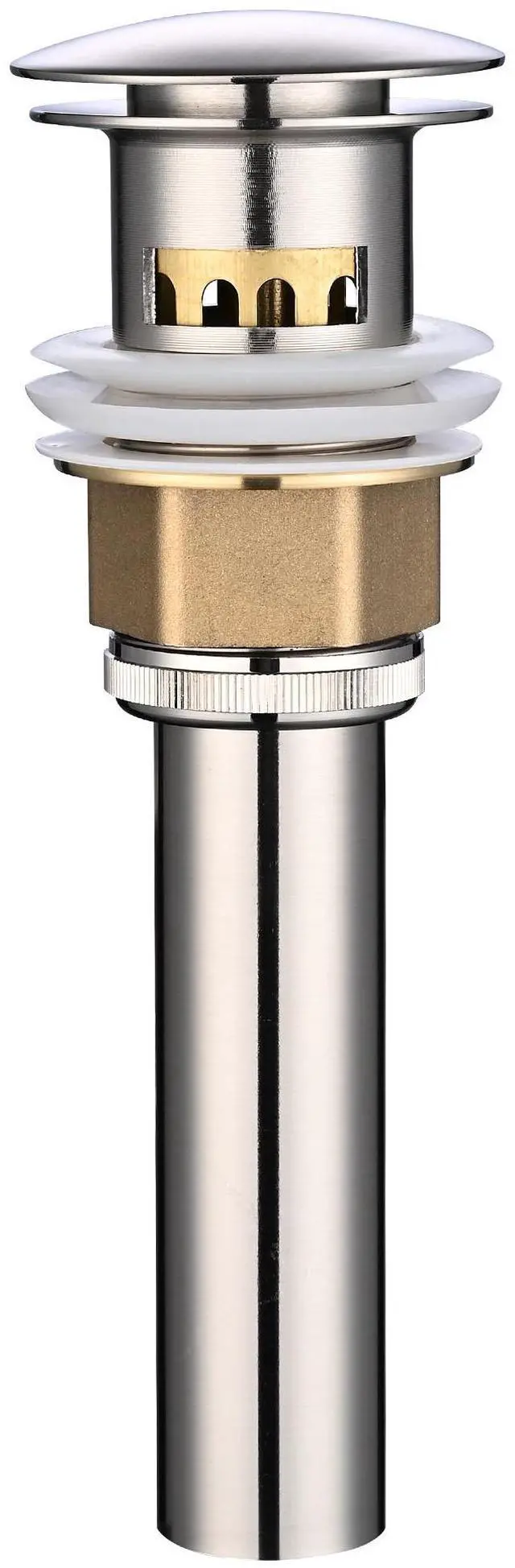 Alt view image 4 of 5 - Aquaterior Bathroom Pop Up Drain with Overflow Lavatory Vessel Basin Sink Nickel