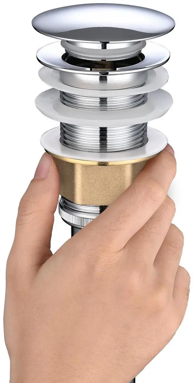 Alt view image 3 of 5 - Aquaterior Bathroom Pop Up Drain without Overflow Lavatory Vessel Basin Sink