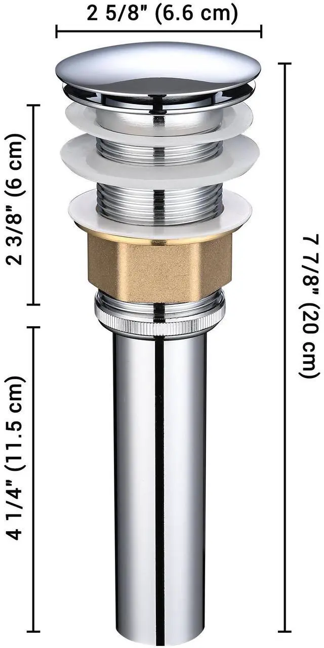 Alt view image 5 of 5 - Aquaterior Bathroom Pop Up Drain without Overflow Lavatory Vessel Basin Sink