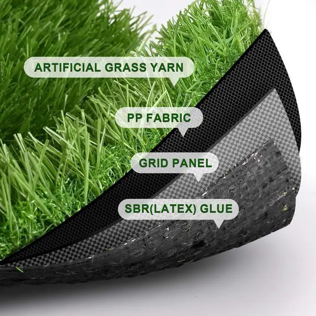 Alt view image 2 of 7 - Yescom Artificial Grass Turf Synthetic Lawn for Backyard Garden Outdoor Decor 33'x3'x2PCS (198 Sq.Ft) 1.38" Pile