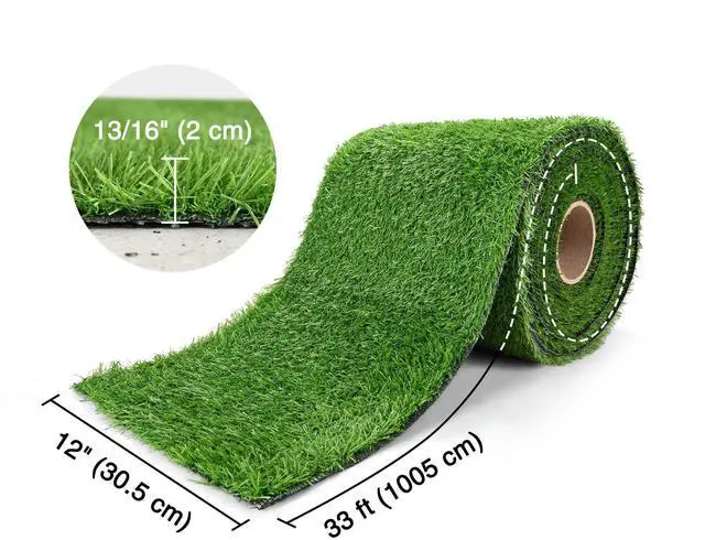 Alt view image 2 of 7 - Yescom 33x1 Ft Artificial Grass Turf 0.8" Fake Grass Rug Synthetic Lawn Outdoor Landscape Garden Patio Home Décor