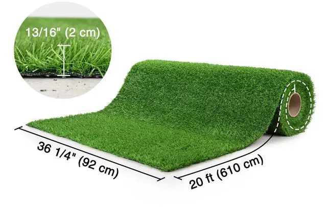 Alt view image 2 of 7 - Yescom 2pcs 50x3 Ft Artificial Grass Turf 0.8" Fake Grass Rug Synthetic Lawn Indoor Batting Tunnels Outdoor Home Décor