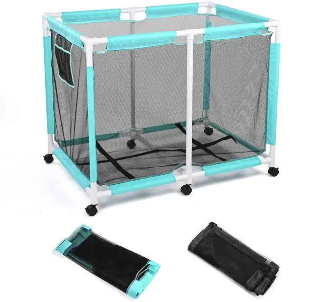 Main image of Yescom Mesh Pool Storage Bin Extra Large PVC Framed Waterproof 6 Wheels with Black Net Cover Replacement