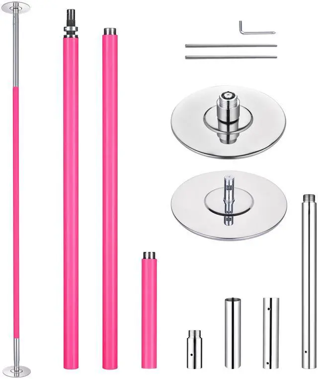 Main image of Yescom 10.9 Ft Static Spinning Dancing Pole Kit 45mm Silicone Party Club Exercise Pink