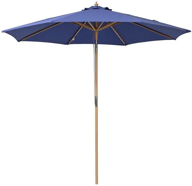 Main image of LAGarden 9Ft Patio BOHO Market Patio Umbrella 260GSM Acrylic Fabric 5-Year-Non-Fading Resort Outdoor Market Hyacinth Blue