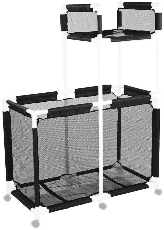 Alt view image 2 of 6 - Yescom Mesh Cover Replacement for 2-Layer Mesh Pool Storage Bin Cart XX-Large Black