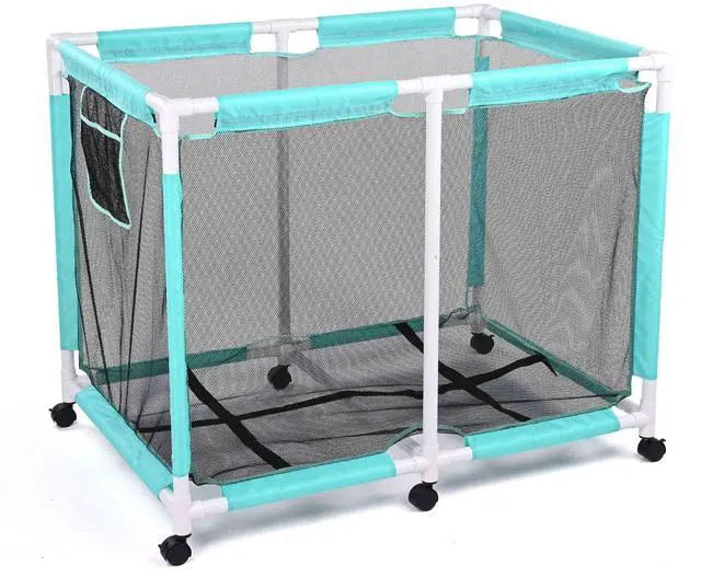 Main image of Yescom Extra Large Mesh Pool Storage Bin 214 Gallon Noodles Holder Toys Organizer 6 Wheels Rolling Cart Blue