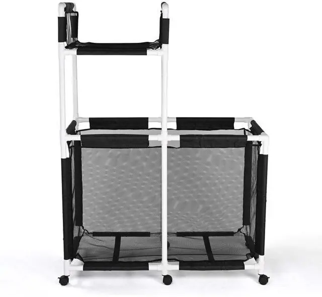 Main image of Yescom Extra Large Mesh Pool Storage Bin Noodles Holder Toys Organizer,Rolling 6 Wheels,Double Decker Cart