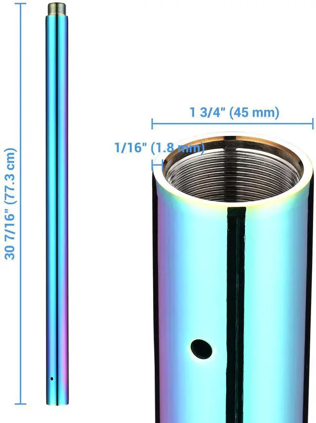 Alt view image 5 of 7 - Yescom 750 mm Chrome Dancing Pole Extension for 45 mm Professional Pole Fitness Spinning Pole Accessories, Colorful