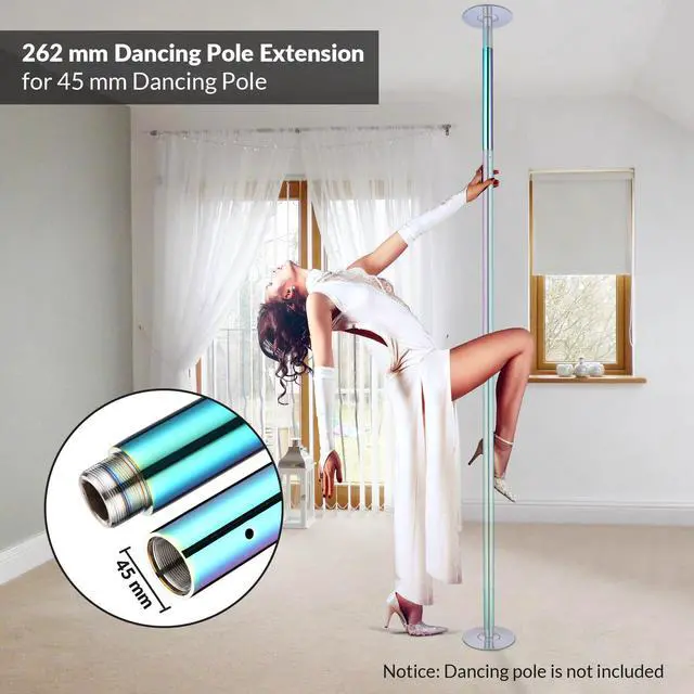 Alt view image 2 of 7 - Yescom 262 mm Chrome Dancing Pole Extension for 45 mm Professional Pole Fitness Spinning Pole Accessories, Colorful