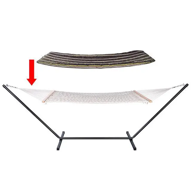 Alt view image 3 of 7 - Hammock with Stand for 2 Person 500Lbs Pillow Carrying Case Outdoor Patio Camp