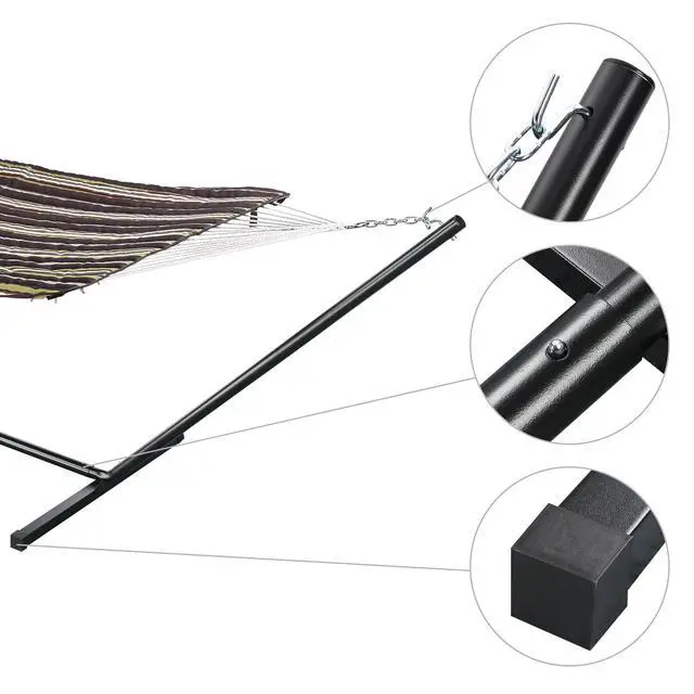 Alt view image 4 of 7 - Hammock with Stand for 2 Person 500Lbs Pillow Carrying Case Outdoor Patio Camp