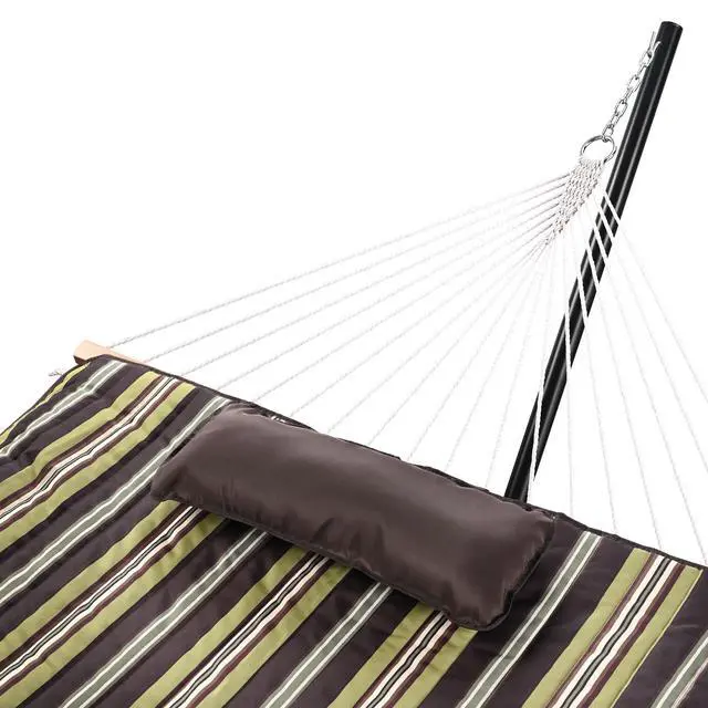 Alt view image 6 of 7 - Hammock with Stand for 2 Person 500Lbs Pillow Carrying Case Outdoor Patio Camp