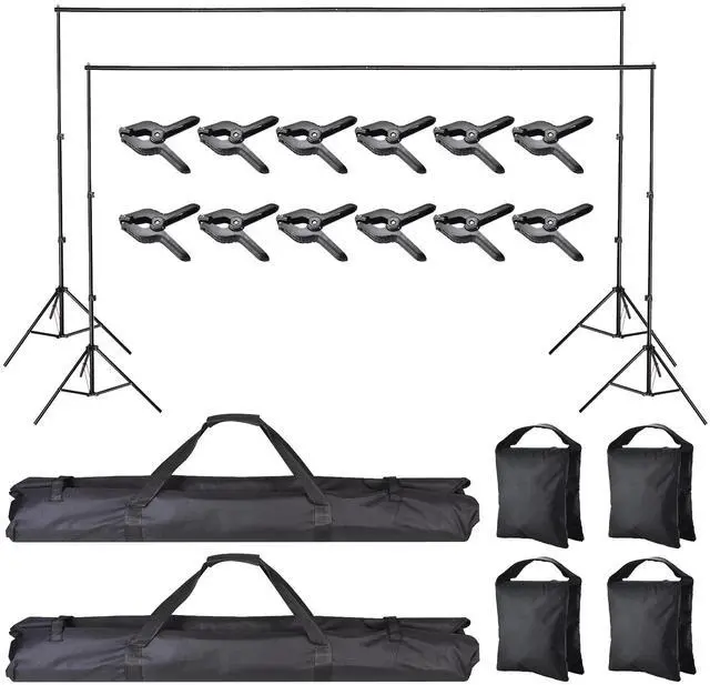 Main image of 7x10Ft Photography Background Backdrop Support Stand Kit For Live Stream 2 Packs