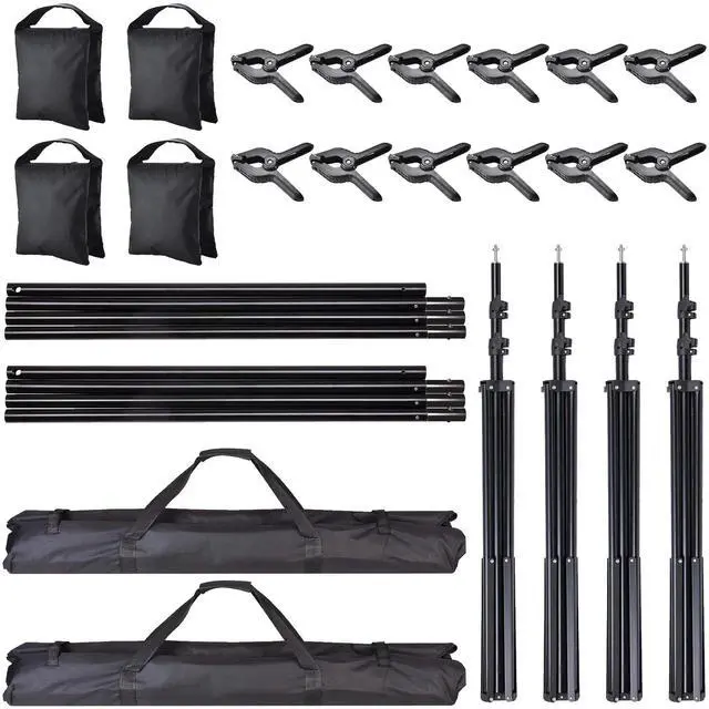 Alt view image 6 of 7 - 7x10Ft Photography Background Backdrop Support Stand Kit For Live Stream 2 Packs