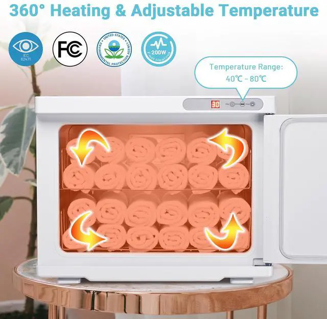 Alt view image 4 of 7 - Byootique 23L Portable Hot Towel Warmers Spa for Barber Shop with Heater Delay Facial Nails Salon Massage Esthetician Home