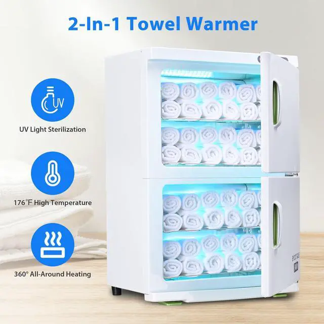 Alt view image 3 of 7 - Byootique 46L Dual Cabinet Hot Towel Warmer UV Sterilizer Massage Nail Salon Spa Facial