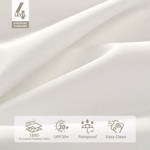 Alt view image 6 of 7 - Yescom 7.5 Ft Outdoor Patio Umbrella 6 Ribs with Scale Tilt Button Strap UV30+ Sunshade Garden Parasol for Yard Deck Market Pool Ivory