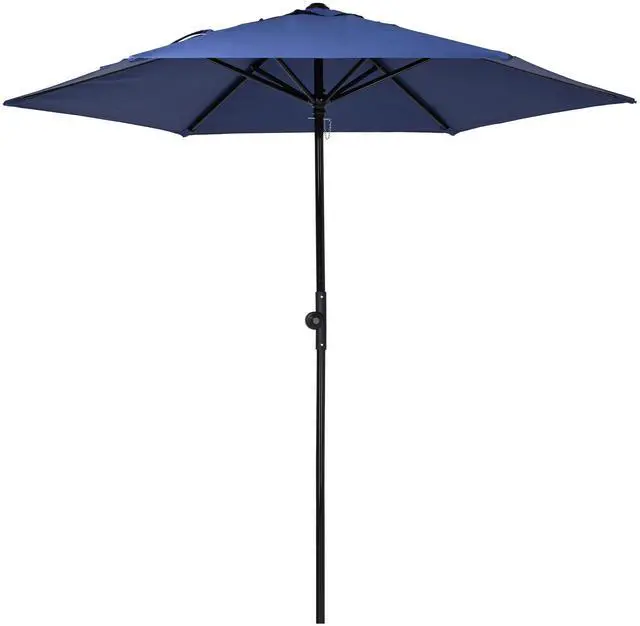 Main image of Yescom 7.5 Ft Outdoor Patio Umbrella 6 Ribs with Scale Tilt Button Strap UV30+ Sunshade Garden Parasol for Yard Deck Market Pool Navy Blue