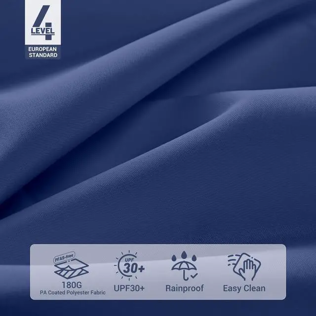 Alt view image 6 of 7 - Yescom 7.5 Ft Outdoor Patio Umbrella 6 Ribs with Scale Tilt Button Strap UV30+ Sunshade Garden Parasol for Yard Deck Market Pool Navy Blue