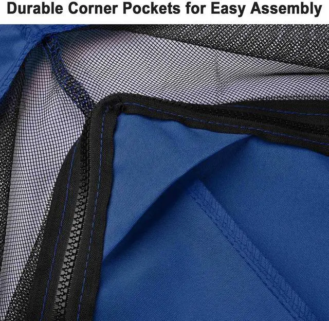 Alt view image 6 of 7 - Yescom 8x8Ft 2-Tier Gazebo Top Replacement UV30+ for Dual Tier Outdoor Patio Canopy Cover Party Yard Garden Navy Blue