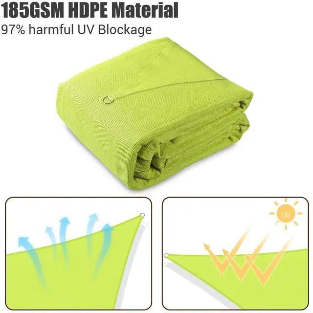 Alt view image 3 of 7 - Yescom 20x16 Ft 97% UV Block Rectangle Sun Shade Sail Canopy Outdoor Patio Garden