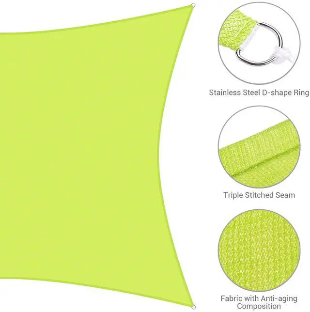 Alt view image 4 of 7 - Yescom 20x16 Ft 97% UV Block Rectangle Sun Shade Sail Canopy Outdoor Patio Garden