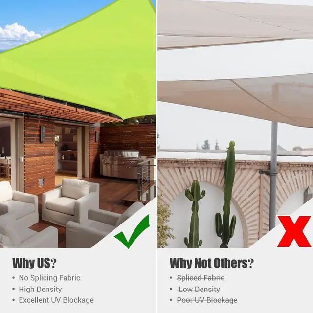 Alt view image 5 of 7 - Yescom 20x16 Ft 97% UV Block Rectangle Sun Shade Sail Canopy Outdoor Patio Garden