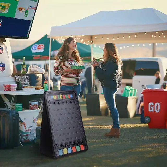 Alt view image 7 of 7 - WinSpin 30x19" Medium Prize Drop Board Game Customizable Slots 10 Pucks Carnival Tradeshow