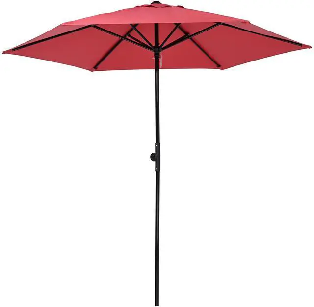 Main image of Yescom 7.5 Ft Outdoor Patio Umbrella 6 Ribs with Scale Tilt Button Strap UV30+ Sunshade Garden Parasol for Yard Deck Market Pool Red