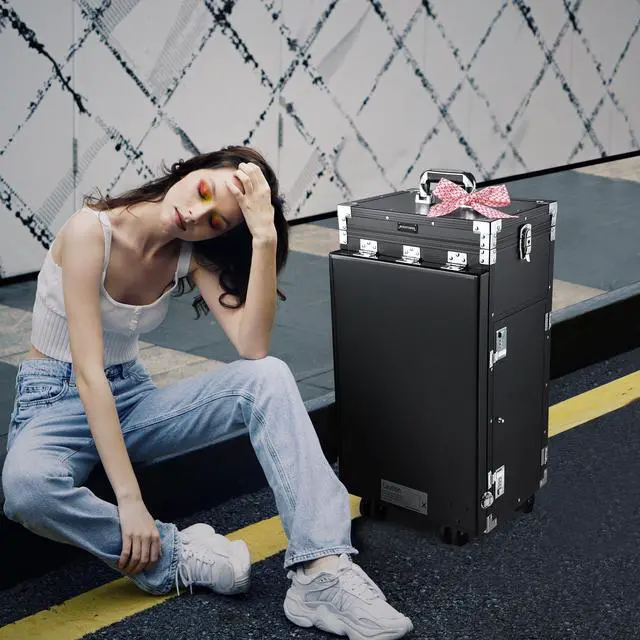 Alt view image 7 of 7 - Byootique Aluminum Rolling Nail Table with 4 pcs Replacement Wheels Portable