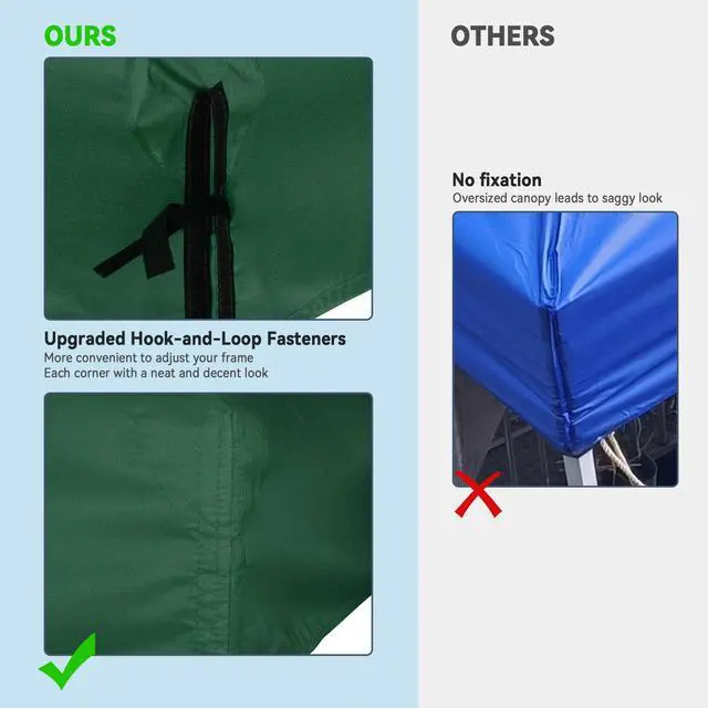 Alt view image 4 of 7 - Yescom 10x10Ft Gazebo Top Replacement for beach cabanas for 1 Tier Outdoor Canopy Cover Patio Garden Yard Party Green