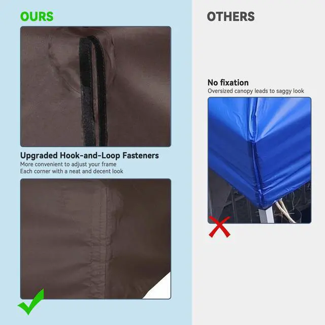 Alt view image 4 of 7 - Yescom 10x10Ft UV30+ Gazebo Replacement Top for 2 Tier Outdoor Canopy Cover Patio Backyard Party Deck Coffee Liqueur