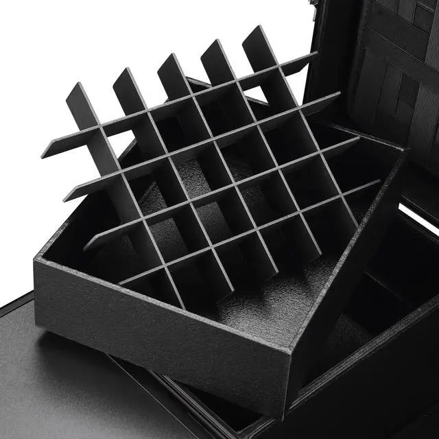 Alt view image 4 of 7 - Byootique Aluminum Rolling Nail Table with Train Case Cosmetic Organizer Black