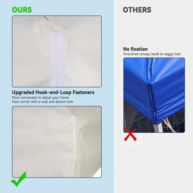 Alt view image 4 of 7 - Yescom 10x10Ft UV30+ Gazebo Replacement Top for 2 Tier Outdoor Canopy Cover Patio Backyard Party Deck Ivory