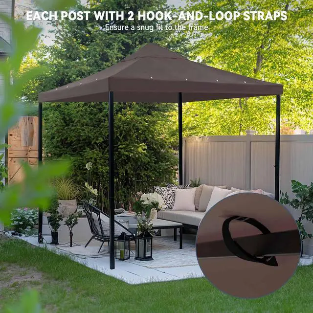 Alt view image 5 of 7 - Yescom 10x10Ft Gazebo Top Replacement for beach cabanas for 1 Tier Outdoor Canopy Cover Patio Garden Yard Party Coffee