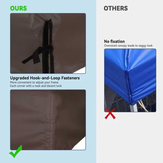 Alt view image 4 of 7 - Yescom 10x10Ft Gazebo Top Replacement for beach cabanas for 1 Tier Outdoor Canopy Cover Patio Garden Yard Party Coffee