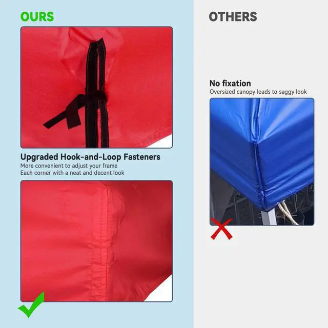 Alt view image 4 of 7 - Yescom 10x10Ft Gazebo Top Replacement for beach cabanas for 1 Tier Outdoor Canopy Cover Patio Garden Yard Party Red