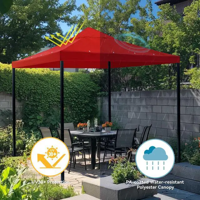 Alt view image 6 of 7 - Yescom 10x10Ft Gazebo Top Replacement for beach cabanas for 1 Tier Outdoor Canopy Cover Patio Garden Yard Party Red