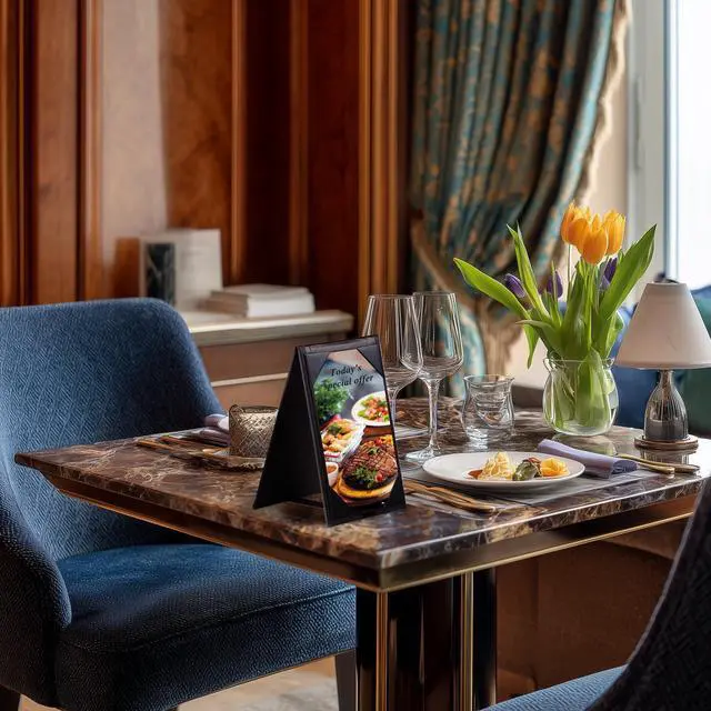 Alt view image 2 of 7 - 10Pcs 4"x 6" Double-sided Table Tent Holder Menu Holder A-Frame Restaurant Black